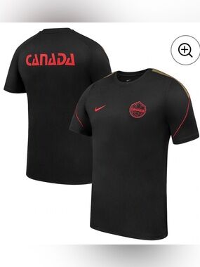 Nike Black Canada Soccer Black Green Red Short-Sleeve Training Shirt Jersey